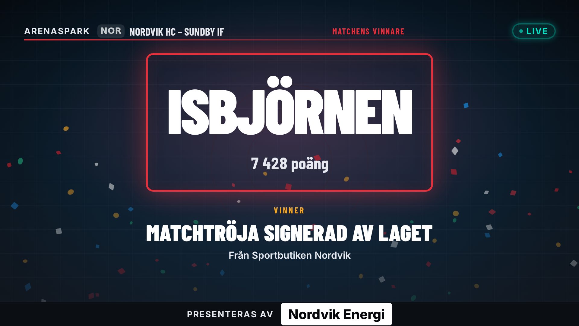 Storbilden visar vinnaren, priset och sponsorn som har skänkt det.